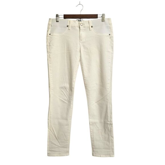 Paige Skyline Ankle Peg in Optic White Maternity Jeans Sz 28 - Picture 1 of 10